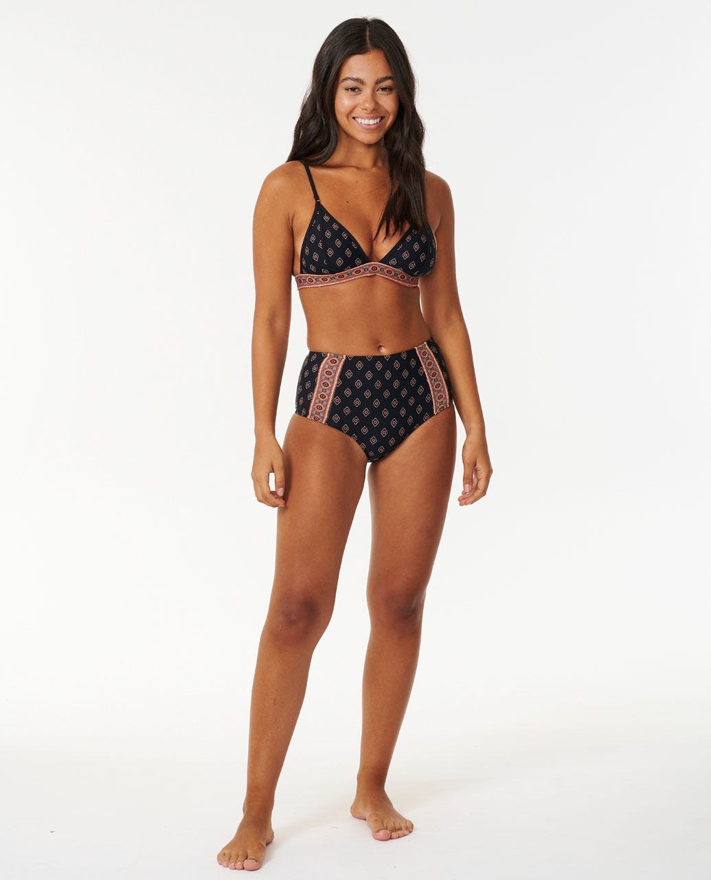 Pacific Dreams High Waist Cheeky Coverage Bikini Bottoms - Image 3